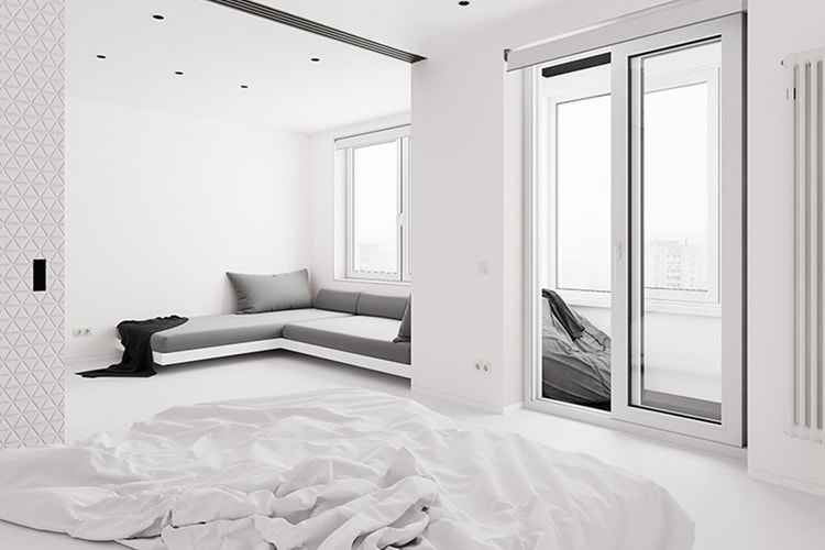 ロシアの閑静な住宅街に白を基調としたミニマルすぎるアパートが誕生