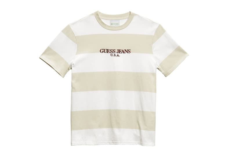 ショーン・ワザーズプーン x GUESS Jeans U.S.A. のコラボTシャツ一覧 西海岸の陽気な雰囲気を体現した夏にガシガシ着たいS/S Tシャツが豊富にラインアップ 先日、“VOTE FORWARD”の覇者として一躍世界にその名を知らしめたSean Wotherspoon(ショーン・ワザーズプーン)は、〈GUESS Jeans U.S.A.(ゲス ジーンズ U.S.A.)〉とのコラボレーションを予告するティーザーを投稿していた。本稿では、そのコレクションにラインアップするTシャツにクローズアップしたい。 人気の中心は『Round Two』のオーナーらしく、ボディ、袖、衿のリブ、ロゴで配色を変えたカラフルなS/Sだろう。また、ボーダーTシャツはピッチ違いで2種類。そして、コレクションタイトルである“GUESS Farmers Market”の文字をU字状に背面プリントした一枚は、パイナップルのアクセントがトロピカルな印象を与えてくれる。 夏にガシガシ愛用したい注目のダブルネームは、5月5日(現地時間)より発売開始。これまでの〈GUESS〉の動きを見ると、日本へのデリバリーにはタイムラグがあるはずなので、詳細はブランドからのアップデートを待とう。 あわせて、クラシカルなストリートスタイルを提案する〈GUESS GREEN LABEL〉の最新コレクションもお見逃しなく。