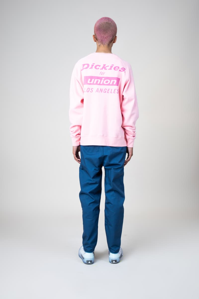 Dickies x UNION LA より古典的なアイテムを現代的に再構築した最新カプセルが登場 懐かしさを感じる色使いとアイコニックなロゴを際立たせた新感覚なワークウェアを提案 KAWS UNION ユニオン Noah ノア ROKIT ロキット Chris Gabbs クリス・ギブス UNION Los Angeles Dickies ディッキーズ GET OFF MY DICKIES コーチジャケット ボタンダウンシャツ フーディ ロングスリーブTシャツ ロゴTシャツ キャップ パステルカラー オンラインストア HYPEBEAST ハイプビースト