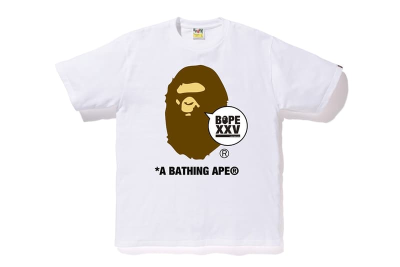 BAPE®️ のブランド設立25周年プロジェクト “BAPE XXV” が始動 〈Supreme（シュプリーム）〉や〈STÜSSY（ステューシー）〉と肩を並べるストリートの雄〈A BATHING APE®️（ア ベイシング エイプ）〉は、NIGO®（ニゴー）が1993年に立ち上げてから今年でブランド設立25周年を迎えた。そんな記念すべき1年を盛大に祝福すべく、〈BAPE®️〉は“BAPE XXV”プロジェクトを始動。コレクション第1弾ではAPE HEADやシャークモチーフに“25”を意味する“XXV”をアレンジし、Tシャツ3型、フーディ、時計、キーホルダー、iPhoneケース、ステッカーセットが登場する。また、本コレクションのメインとなる新柄“シティズカモ”には、BAPE®のアイコニックなロゴの数々、ショップを構える都市の地名に加え、25年＝四半世紀の月日を改めて感じさせる“1993-2018”の文字も組み込んだアニバーサリーにふさわしい仕上がりとなっている。  また、お馴染みのグリーン、ブルー、ピンクのカラーパレットには、限定色としてレッドを追加。“BAPE XXV”プロジェクトの幕開けとあるコレクション第1弾は、5月26日（土）より発売開始。取扱店舗などに関する詳細は、こちらから。  スワロフスキークリスタルを贅沢に使用した〈BAPE®️〉の新作ポロもお買い逃しのないように。 HYPEBEAST