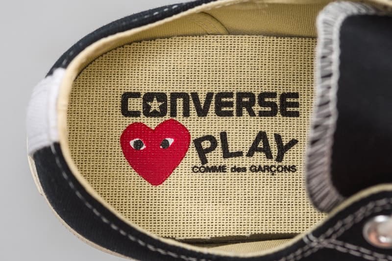 PLAY COMME des GARÇONS x Converse による最新コラボフットウェアが計4型ゲリラリリース ヴァージルコラボでも話題沸騰中のChuck Taylor ‘70をベースモデルに採用 CDG COMME des GARÇONS コム デ ギャルソン ワンポイント Converse コンバース グラフィックアーティスト Filip Pagowski フィリップ・パゴウスキー ハートロゴを Virgil Abloh ヴァージル・アブロー Chuck Taylor ‘70 Hi Low ブラック ホワイト 125ドル 約13,685円 HYPEBEAST ハイプビースト