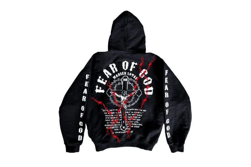 Fear of God が新鋭ブランド BILL by Warren Lotas を迎えたコラボカプセルを発表 有刺鉄線や〈Nike〉のスウッシュなど、強烈なアイコングラフィックを踏襲したアパレル5型が登場 UNITED ARROWS & SONS ESSENTIALS エッセンシャルズ Jerry Lorenzo ジェリー・ロレンゾ Fear of God フィア オブ ゴッド Warren Lotas ウォレン・ロータス Wiz Khalifa ウィズ・カリファ Bill Warren Lotas 有刺鉄線 十字架 フーディ ライダース Nike ナイキ スウッシュ トラックパンツ HYPEBEAST ハイプビースト