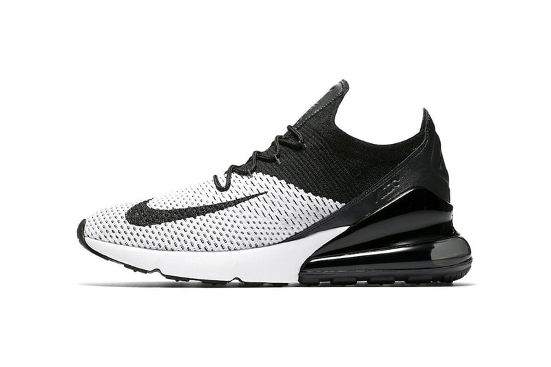 Nike Air Max 270 Flyknit White Black Mesh