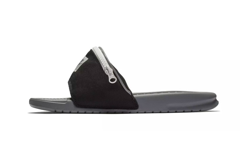 Nike からベルトをまさかのジップ付きのポーチに改良した斬新な Benassi JDI が登場 足元にひとネタ仕込みたいという方は是非 夏になると頭角を表す〈Nike（ナイキ）〉のスライドサンダル、Benassi JDIから斬新すぎる新パッケージが登場。“Fanny Pack”とタイトルでもそのユーモラスなアプローチを宣言している本コレクションは、ブラック/グレーとともに夏に映えるビビッドな配色を採用し、サンダルのベルト部分がジップ付きのポーチへと改良されている。これによりスライドサンダルに若干の機能性が追加されたが、果たしてどのように使うべきなのか。容量を考えても鍵や小銭などが理想的かもしれない。  もし自分がコンビニやビーチサイドなどの店員で、お会計の際に片足立ちをしてサンダルから小銭を取り出すお客さんに遭遇したらと妄想すると……。Benassi JDI “Fanny Pack”は、まもなく〈Nike〉の取扱店舗にデリバリーされるとのこと。足元に小ネタを仕込みたいという方は、ブランドからのアップデートをお見逃しなく。  サンダルをお探しの方は、オリジナルレオパードを落とし込んだ〈SUICOKE（スイコック）〉x〈WACKO MARIA（ワコ マリア）〉のビーチサンダルや、ミリタリーな配色が購買意欲を駆り立てる〈Teva®（テバ）〉と〈PORTER（ポーター）〉のストラップ付きサンダルなどもあわせてチェックしてみてはいかがだろうか。