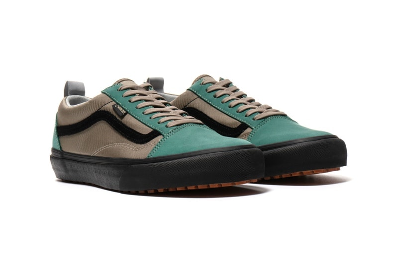 本格的な梅雨とレジャーシーズンに先駆けてアウトドアをテーマにしたSk8-HiとOld Skoolが登場 Vans Vault が GORE-TEX® を採用した限定カプセルをリリース 日本列島もいようよ沖縄から梅雨入り。Tシャツの前に悪天候用のシューズを買い足したい、そう思っている人も少なくないのではないだろうか。〈Vans Vault（ヴァンズ ボルト）〉から登場したGORE-TEX®を纏うSk8-HiとOld Skoolは、日頃キャンバスモデルを愛用している人にぴったりな一足だろう。アウトドアをテーマに総合的なアップデートを施した本作は、一部に上質なヌバック素材があしらわれ、衝撃吸収性に優れた軽量なULTRACUSHをミッドソールに採用。Sk8-Hi、Old Skoolともにベージュ/グリーンとブラックの全2色展開となっており、現在『HAVEN』のオンラインストアを含む一部取扱店舗にて販売中だ。レジャーシーズンの活躍も期待できるモデルだけに、前向きに購入を検討してみてはいかがだろうか。  あわせて、5月10日（木）からは〈CONVERSE ADDICT（コンバース　アディクト）〉からもGORE-TEX®を採用したChuck Taylorがリリースされるので、こちらもお見逃しなく。