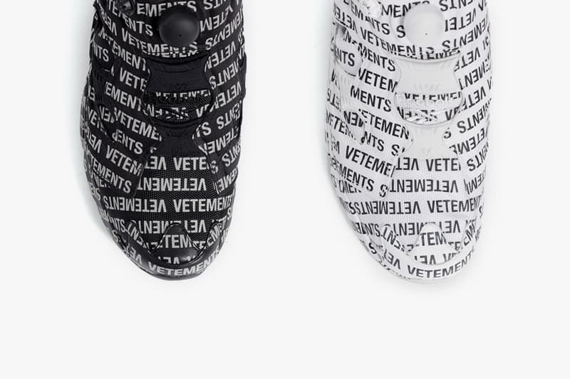 Vetements x Reebok よりインパクト抜群のモノグラム柄を落とし込んだ新作コラボ InstaPump Fury が登場 誰が見ても〈Vetements〉コラボとわかる桁外れのデザインスニーカーがお目見え Demna Gvasalia デムナ・ヴァザリア Vetements ヴェトモン Reebok リーボック InstaPump Fury Monogram ブラック ホワイト ブランディング 絵文字 HYPEBEAST ハイプビースト