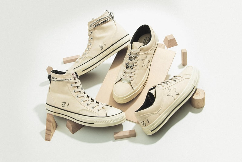 Midnight Studios x Converse のコラボレーションモデルにクローズアップ 裏表を反転させたChuck Taylor ’70とOne Starが登場 Shane Gonzalez（シェーン・ゴンザレス）のティーザー公開によりその存在が気になっていた人も多いであろう、〈Midnight Studios（ミッドナイト スタジオ）〉と〈Converse（コンバース）〉のコラボレーションシューズにクローズアップ。本コレクションでは、Chuck Taylor All Star ’70とOne Starの2型の裏表を反転させることで、斬新ながらも大きな違和感を感じることのない生成りのキャンバススニーカーを展開する。  Chuck Taylorはシグネチャーであるアンクルパッチまで内側へ隠れてしまっているものの、通常は見えることのないシュータン裏のディテールが顔を覗かせ、一方のOne Starはサイドの星がステッチで表現されているため、どことなくオリジナルに近い外観となっている。また、どちらのモデルにも〈Midnight Studios〉と〈Converse〉のブランディングを配したシューレースをループ。若きShaneのクリエイティブマインドを落とし込んだChuck Taylor All Star ’70とOne Starは現在、厳選された一部リテーラーにて販売中だ。  あわせて、〈Converse〉が日本で立ち上げた国内初のスケートボーディングライン〈CONVERSE SKATEBOARDING〉の情報もチェックしておこう。