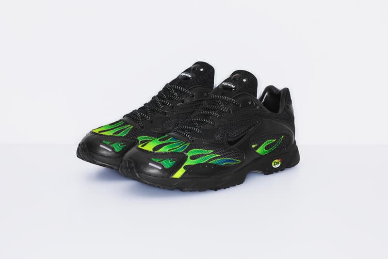 Supreme x Nike Air Streak Spectrum Plus が #WEEK18 にリリース決定 かねてから噂されてきたフレイムパターンを纏う一足が遂に市場へと投下される 〈Supreme（シュプリーム）〉の2018年春夏コレクションも残すところあとわずか。だが、今週末の#WEEK18では遂に、かねてからリリースが噂されてきた〈Nike（ナイキ）〉とのコラボスニーカーが姿を現すようだ。Air Streak Spectrum Plusと題した本作は、フレイムパターンを採用したメッシュアッパーが最大の特徴で、PhylonとZoom Airがソールユニットを構築。また、シュータンには〈Nike〉と〈Supreme〉のパッチを縦に並べて配置したほか、ヒールには世界地図のリフレクトロゴがあしらわれている。  全2色展開となるAir Streak Spectrum Plusは、6月14日（木）に国外リリースを終えたのち、6月16日（土）から〈Supreme〉の国内直営店にて販売。   〈Sup〉のファンは、“CFDA Fashion Awards（CFDA ファッションアワード）”におけるJames Jebbia（ジェームス・ジェビア）の受賞映像もチェックしてみてはいかがだろうか？ HYPEBEAST