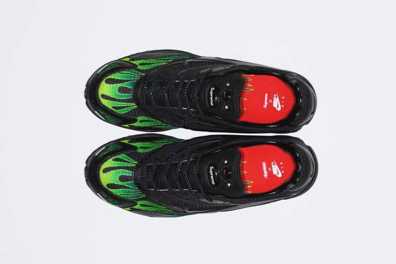 Supreme x Nike Air Streak Spectrum Plus が #WEEK18 にリリース決定 かねてから噂されてきたフレイムパターンを纏う一足が遂に市場へと投下される 〈Supreme（シュプリーム）〉の2018年春夏コレクションも残すところあとわずか。だが、今週末の#WEEK18では遂に、かねてからリリースが噂されてきた〈Nike（ナイキ）〉とのコラボスニーカーが姿を現すようだ。Air Streak Spectrum Plusと題した本作は、フレイムパターンを採用したメッシュアッパーが最大の特徴で、PhylonとZoom Airがソールユニットを構築。また、シュータンには〈Nike〉と〈Supreme〉のパッチを縦に並べて配置したほか、ヒールには世界地図のリフレクトロゴがあしらわれている。  全2色展開となるAir Streak Spectrum Plusは、6月14日（木）に国外リリースを終えたのち、6月16日（土）から〈Supreme〉の国内直営店にて販売。   〈Sup〉のファンは、“CFDA Fashion Awards（CFDA ファッションアワード）”におけるJames Jebbia（ジェームス・ジェビア）の受賞映像もチェックしてみてはいかがだろうか？ HYPEBEAST