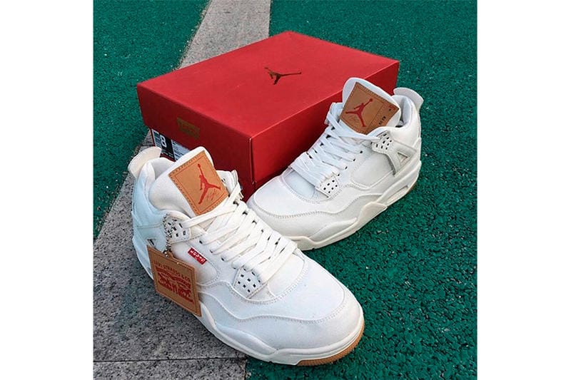 levi's x air jordan 4 white