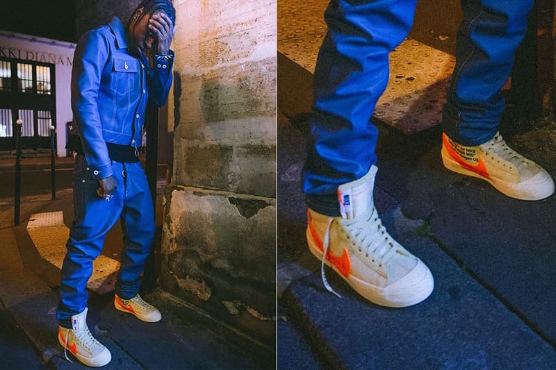 Off-White™ x Nike Blazer の新作がパリファッションウィークでお披露目 〈Off-White™〉と〈Nike〉の蜜月関係にはまだまだ続きがありそう 近年、ファッション業界の時の人、Virgil Abloh（ヴァージル・アブロー）はパリファッションウィークで輝かしい成功を収め続けている。その一方で、スニーカーシーンを騒つかせる〈Off-White™（オフホワイト）〉と〈Nike（ナイキ）〉のコラボレーションについては、日々何かしらの情報が飛び交い、錯綜としていたが、『HYPEBEAST』は存在を確約する有力情報を入手した。上の写真をご覧いただければ一目でお判りになるだろうが、ハードコアなファッション通たちを魅了するスタイリスト、Bloody Osiris（ブラッディ・オシリス）が着用しているクリーム/オレンジのBlazerには、確かにシューズの内側に“The Ten”のモデルと同様のステンシルプリントが施されている。  ただし、現在はその存在が確約しただけで、サンプルという可能性もあり、発売情報は不明。だが、今後も〈Off-White™〉と〈Nike〉の蜜月関係が続くことはほぼ間違いなさそうだ。  そんな〈Off-White™〉x〈Nike〉と言えば、リリースが待望されていたAir Prestoの日本発売情報はもうチェック済み？