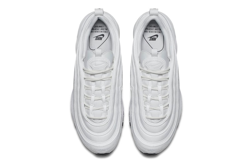 驚きの個性を隠した Nike Air Max 97 の新色モデル “Summit White” が登場 シルエットはそのままに3Mリフレクターをパイピングに搭載した1足が近々デビュー？ Nike ナイキ Air Max 97 ピュアホワイト ブラック 3Mリフレクター Summit White 6月中 HYPEBEAST ハイプビースト
