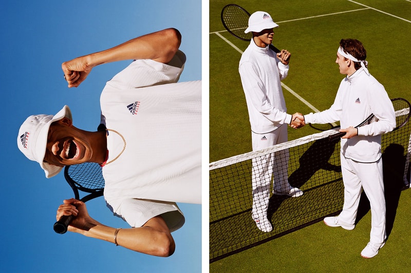 Palace が adidas とのテニスコレクションの全貌を紐解くルックブックを公開 「ウィンブルドン選手権」の開催を祝す上品なオールホワイトのテニスアイテムが多数登場 ストリートブランドながら街中にアドバタイズするという斬新な手法で話題作りをしてきた〈Palace(パレス)〉が、鉄道駅のプラットホームに〈adidas(アディダス)〉との新たなコラボレーションを予告する広告を掲載。その駅とは、テニスの四大大会のひとつ「ウィンブルドン選手権」の会場の最寄りであるウィンブルドン駅で、ティーザーを見る限り、両者はテニスに関連したコレクションを発表するのではないかと推測されていた。 その広告の存在が明らかになってから間も無く、ロンドンを拠点とするインディペンデントスケートレーベルは、コレクションの全貌を紐解くルックブックを公開。Blondey McCoy(ブロンディ・マッコイ)とLucien Clarke(ルシアン・クラーク)がモデルとして登場するフォトセットには、かぶりのジップアップポロや、ショーツ、ヘッドバンド、トラックスーツ、キャップ、バケットハットといった各種アパレルに加え、両者のブランドロゴを配した傘やテニスボールなども写り込んでいる。また、全てのプロダクトを白で統一しているのは、同大会が選手に課しているオールホワイトのドレスコートにインスパイアされているからであろう。 〈Palace〉x〈adidas〉のウィンブルドンコレクションは、7月3日(土)11時より〈Palace〉の日本語版オンラインストアにて発売開始。ドロップに先駆けて、本コレクションの世界観を投影した下のムービーを楽しんでみてはいかがだろうか。 ちなみに、「ウィンブルドン」の優勝候補の一人、Roger Federer(ロジャー・フェデラー)〉には〈Nike(ナイキ)〉からの移籍の噂があるが、果たして……。