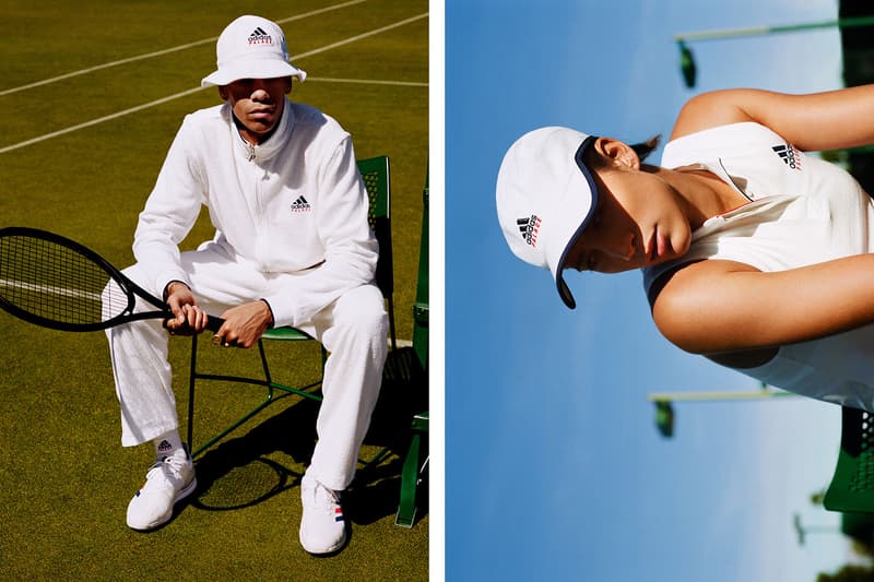 Palace が adidas とのテニスコレクションの全貌を紐解くルックブックを公開 「ウィンブルドン選手権」の開催を祝す上品なオールホワイトのテニスアイテムが多数登場 ストリートブランドながら街中にアドバタイズするという斬新な手法で話題作りをしてきた〈Palace（パレス）〉が、鉄道駅のプラットホームに〈adidas（アディダス）〉との新たなコラボレーションを予告する広告を掲載。その駅とは、テニスの四大大会のひとつ「ウィンブルドン選手権」の会場の最寄りであるウィンブルドン駅で、ティーザーを見る限り、両者はテニスに関連したコレクションを発表するのではないかと推測されていた。  その広告の存在が明らかになってから間も無く、ロンドンを拠点とするインディペンデントスケートレーベルは、コレクションの全貌を紐解くルックブックを公開。Blondey McCoy（ブロンディ・マッコイ）とLucien Clarke（ルシアン・クラーク）がモデルとして登場するフォトセットには、かぶりのジップアップポロや、ショーツ、ヘッドバンド、トラックスーツ、キャップ、バケットハットといった各種アパレルに加え、両者のブランドロゴを配した傘やテニスボールなども写り込んでいる。また、全てのプロダクトを白で統一しているのは、同大会が選手に課しているオールホワイトのドレスコートにインスパイアされているからであろう。  〈Palace〉x〈adidas〉のウィンブルドンコレクションは、7月3日（土）11時より〈Palace〉の日本語版オンラインストアにて発売開始。ドロップに先駆けて、本コレクションの世界観を投影した下のムービーを楽しんでみてはいかがだろうか。  ちなみに、「ウィンブルドン」の優勝候補の一人、Roger Federer（ロジャー・フェデラー）〉には〈Nike（ナイキ）〉からの移籍の噂があるが、果たして……。