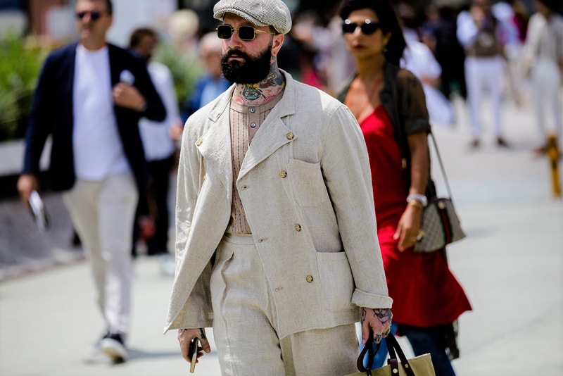 Streetsnaps：Pitti Uomo 94 Spring/Summer 2019 古典的なスーチングスタイルが激減し、ストリートやスポーツなどトレンド要素を加味したフィレンツェヘッズたちが出現 Pitti Uomo 第94回ピッティ・ウォモ HYPEBEAST スナップ隊 Ermenegildo Zegna エルメネジルド・ゼニア Boglioli ボリオリ Palm Angeles パーム・エンジェルス Heron Preston ヘロン プレストン Balenciaga バレンシアガ Supreme シュプリーム Rawlings ローリングス キャッチャーマスク adidas Originals by Alexander Wang アディダス オリジナルス バイ アレキサンダー・ワン バスケットボール ハイプビースト