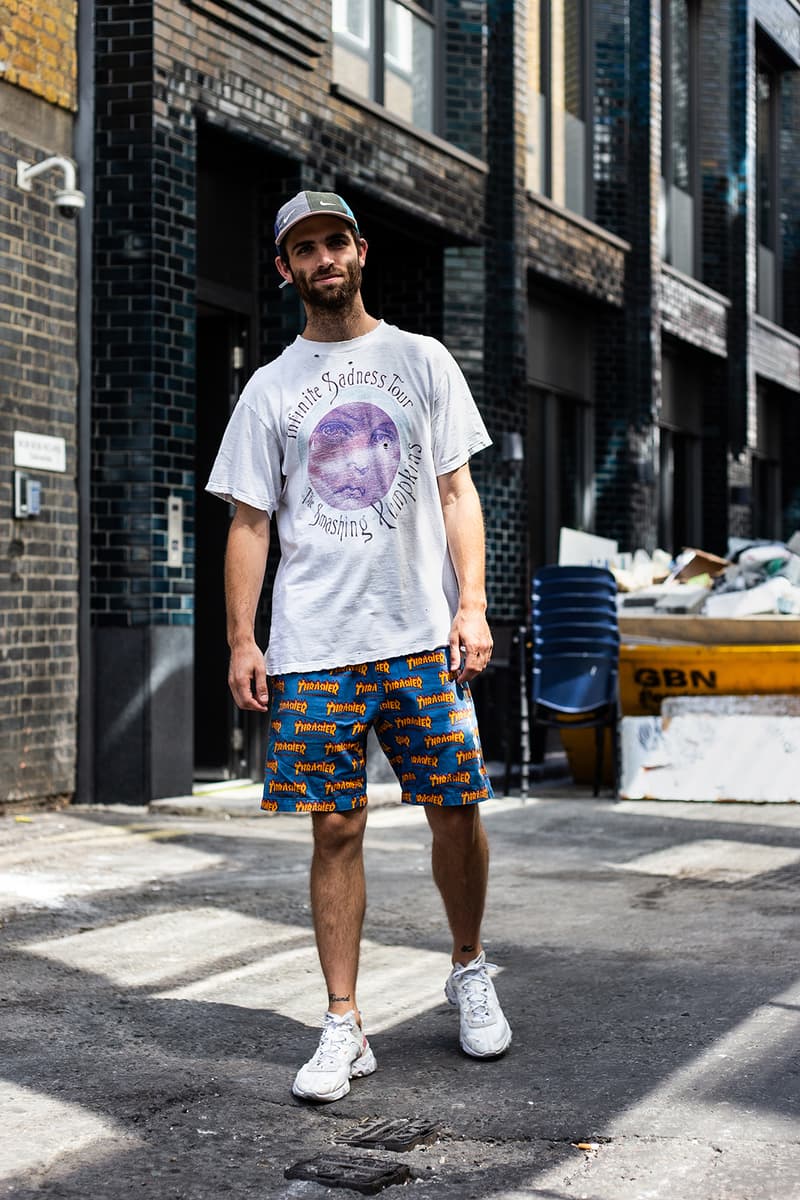 Streetsnaps：今勢い乗る最注目コラボレーター ショーン・ワザーズプーン 〈Nike〉主催のデザインコンペで一躍“時の人”となった彼をロンドンでキャッチ Sean Wotherspoon ショーン・ワザーズプーン Nike ナイキ VOTE FORWARD Selfridges セルフリッジズ GUESS Jeans U.S.A. ゲス ジーンズ U.S.A. Smashing Pumpkins スマッシング・パンプキンズ Supreme シュプリーム Thrasher スラッシャー Nike React Element 87 HYPEBEAST ハイプビースト