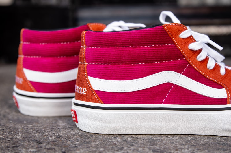 Supreme x Vans による新作コラボスニーカー2型を捉えたフォトセットが到着 季節外れの素材使いで話題を呼ぶSK8-MIDとLAMPINを隅々までチェック Supreme シュプリーム Spitfire Wheels スピットファイア Vans ヴァンズ SK8-MID LAMPIN クロコ型押しレザー コーデュロイ 2型計6モデル 6月23日（土） HYPEBEAST ハイプビースト