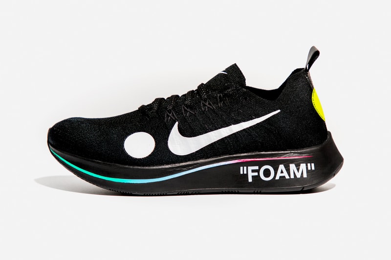 Off-White™ x Nike による最新コラボ作 Flyknit Zoom Fly にクローズアップ