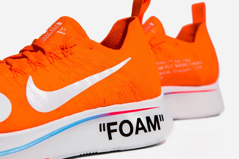 Off-White™ x Nike による最新コラボ作 Flyknit Zoom Fly にクローズアップ