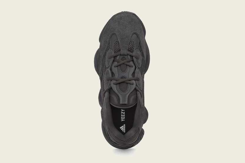 adidas が Kanye West とのコラボスニーカー YEEZY 500 “Utility Black” の国内発売日＆取扱店舗の公式情報を発表 遂にスリーストライプスのブランドがファン待望のオールブラックモデルを市場に投下