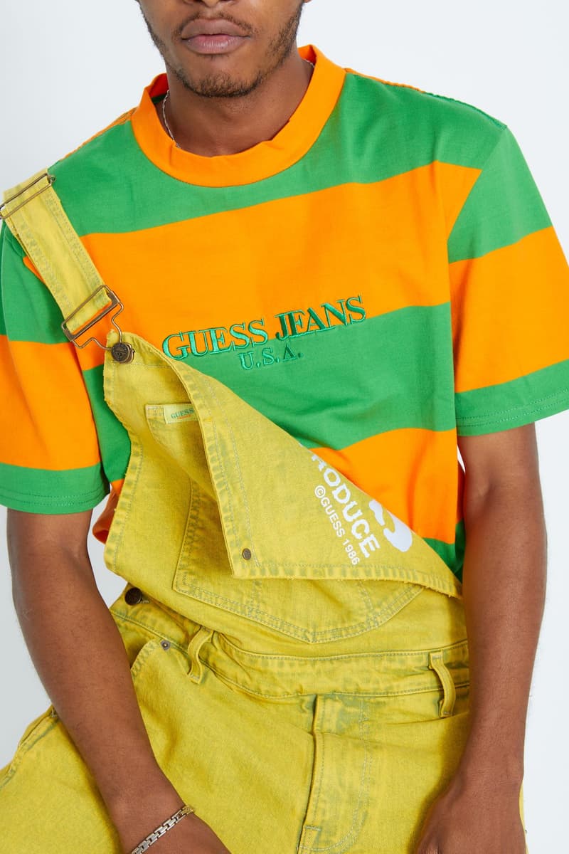 GUESS JEANS U.S.A. x ショーン・ワザーズプーン “Farmers Market” コレクションの国内発売日が決定 取り扱いは東京ストリート屈指のキーアカウント『GR8』のみ “VOTE FORWARD”の覇者として一躍世界にその名を知らしめたSean Wotherspoon(ショーン・ワザーズプーン)と〈GUESS JEANS U.S.A.(ゲス ジーンズ U.S.A.)〉の“Farmers Market”コレクションが、遂に日本へと上陸する。カリフォルニアのルーツである豊かな農場の景色からヒントを得た本コレクションは、〈GUESS〉のアーカイブをもとに、80〜90年代に生まれたクラシックな後染め加工やウォッシュ技法を採用。ミネラルウォッシュのフーディや後染めのアシッドウォッシデニムジャケット、トラックスーツはもちろんのこと、〈GUESS〉のオールドグラフィックや野菜、フルーツなどのモチーフが踊るTシャツとアクセサリーもその陽気な配色が購買意欲を駆り立てる。 “Farmers Market”コレクションの国内取り扱いは、東京ストリート屈指のキーアカウント『GR8』の1店舗のみとなり、7月7日(土)、8日(日)の2日間限定でポップアップ形式のローンチとなる。なお、初日はDJを迎えたパーティーの開催も予定されているようなので、気になる方はこちらからご確認を。