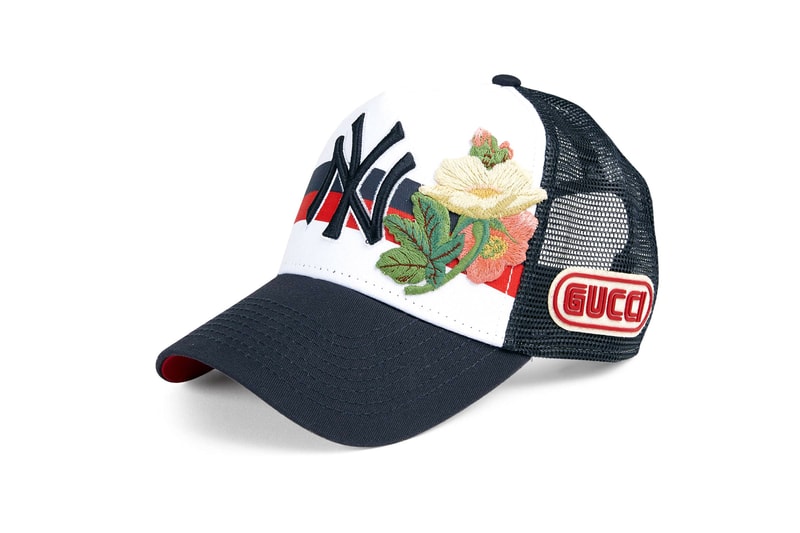 Gucci x ニューヨーク・ヤンキースの異色コラボより最新アクセサリーコレクションが登場 ブランドの代名詞的存在である動物/植物モチーフや“GUCCY”のロゴパッチ＆刺繍を球団のスーベニアグッズにセット One Direction ワン・ダイレクション Harry Styles ハリー・スタイルズ Gucci グッチ 2018年秋冬コレクション MLB ニューヨーク・ヤンキース ベースボールキャップ ビーニー マフラー SEGA GUCCY 刺繍 ワッペン Gucci.com HYPEBEAST ハイプビースト