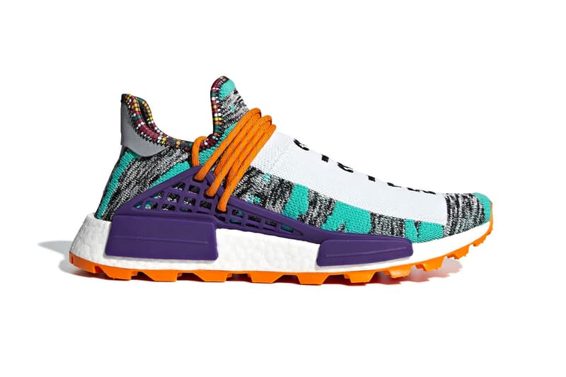 Pharrell x adidas Oringinals NMD Hu “Solar” の発売日が決定 トライバルな仕上がりが魅力的な全2色がまもなく市場に登場 Pharrell Williams(ファレル・ウィリアムス)と〈adidas Original(アディダス)〉がCrazy BYW “Ambition”に引き続き、NMD Hu “Solar”パックをリリースする。 トライバルな雰囲気を醸す本作は、立体感のあるグレイ/イエローのアッパーに眩しい赤色のアウトソールが映える一足、そして同じくグレイにターコイズブルーを差し込み、オレンジのソール&シューレースがアクセントをプラスした一足の全2色展開。アンクル部分を飾るマルチカラーのディテール、自由度の高いウェーブロープレース、締まりを加えるシルバーのヒールタブ、そしてパキっとしたホワイトのフルレングスBOOST™️ソールなど、見応えに富んだ仕上がりは、Pharrellのアイデンティティの象徴と言っても過言ではない。 NMD Hu “Solar”パックは、8月18日(現地時間)より〈adidas〉の一部取扱店舗にて発売開始とのことなので、気になる方はカレンダーのマークをお忘れなく。 ちなみに、N.E.R.D(エヌ.イー.アール.ディー.)の「FUJI ROCK FESTIVAL ‘18」出演を記念した国内限定モデル、PW Hu NMD NERDの詳細はもうチェックした?