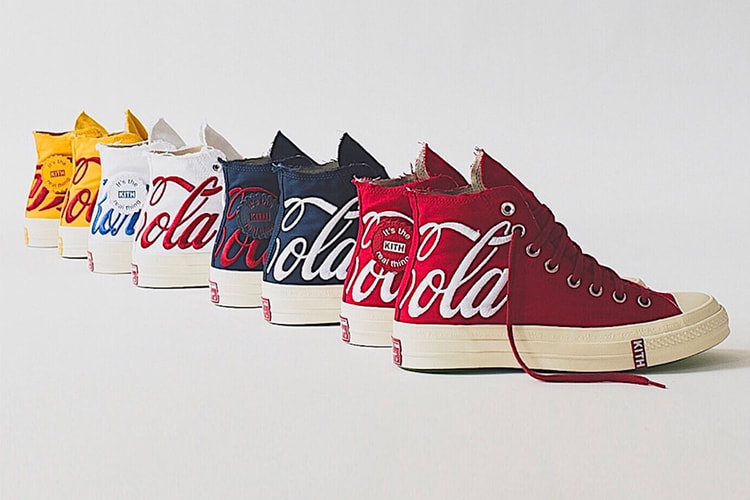 KITH x Coca Cola の新コレクションに並ぶ Converse Chuck Taylor にクローズアップ