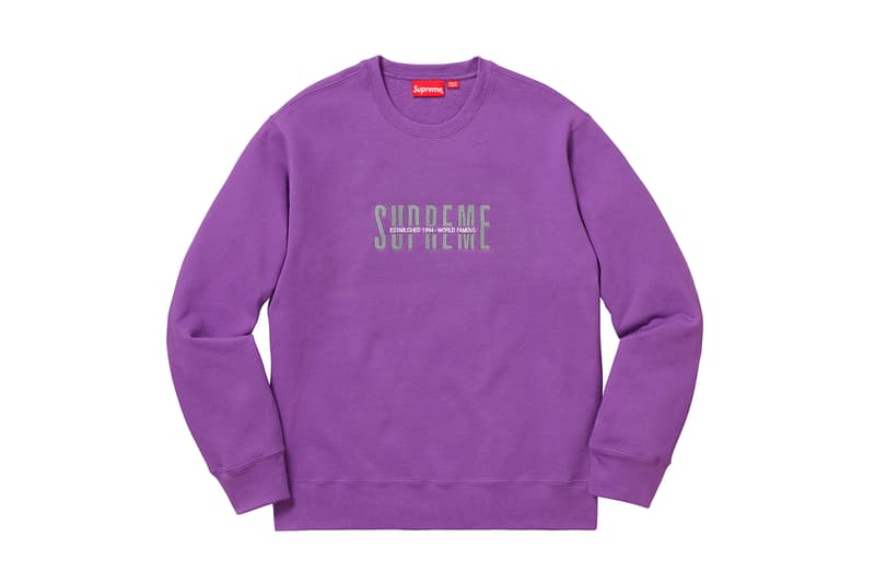 Supreme 2018年秋冬コレクション スウェット BOXロゴのクルーネックにGORE® WINDSTOPPER®のパーカーなど、他のカテゴリーに負けず劣らずなアイテム構成に