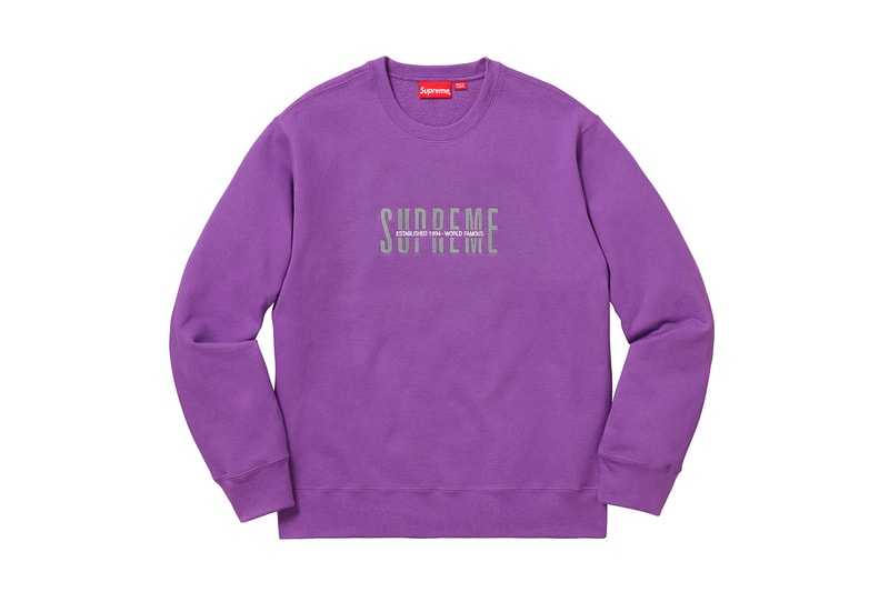Supreme 2018年秋冬コレクション スウェット BOXロゴのクルーネックにGORE® WINDSTOPPER®のパーカーなど、他のカテゴリーに負けず劣らずなアイテム構成に