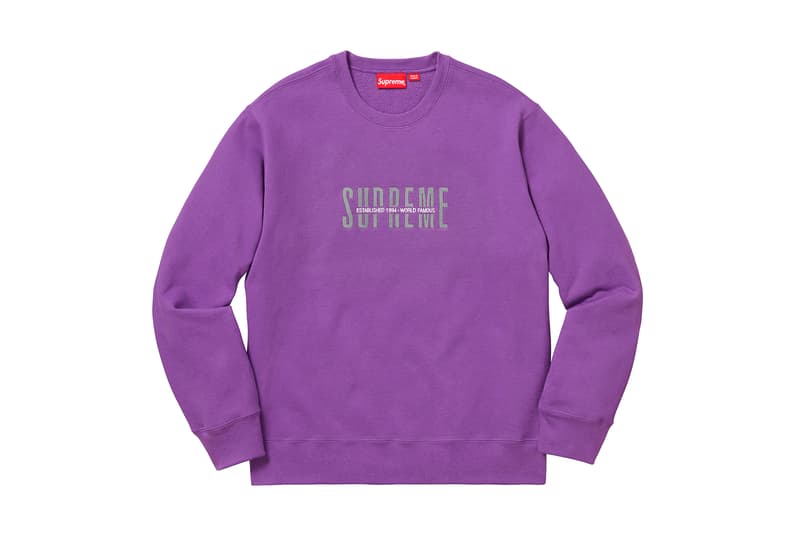 Supreme 2018年秋冬コレクション スウェット BOXロゴのクルーネックにGORE® WINDSTOPPER®のパーカーなど、他のカテゴリーに負けず劣らずなアイテム構成に
