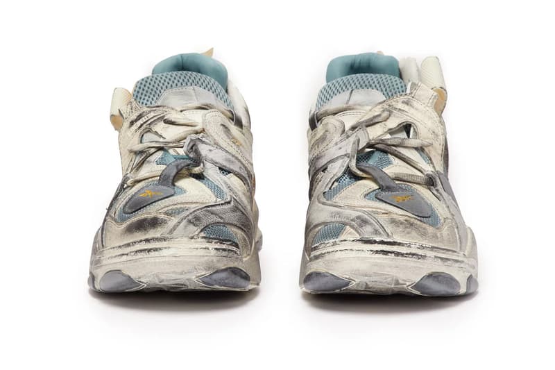 Vetements Reebok Genetically Modified Trainer matchesfashion.com release info white yellow blue collaborations demna gvasalia HYPEBEAST