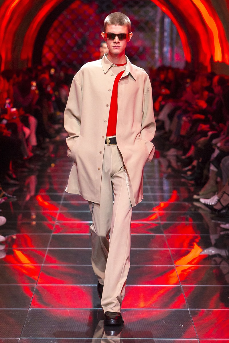 balenciaga runway spring 2019 collection paris fashion week men women demna gvasalia suit shoulder sneaker track dress logo HYPEBEAST