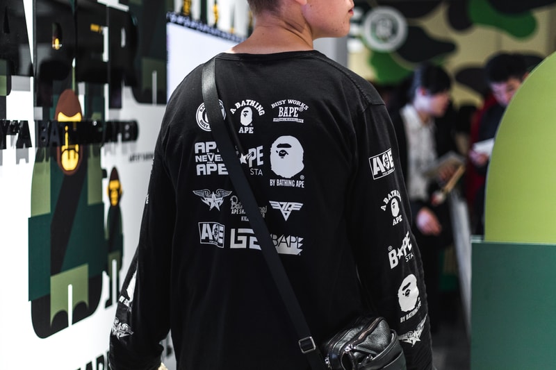"BAPE XXV" Street Style tokyo japan a bathing ape 25th anniversary exhibition nigo sk8thing james bond stash streetsnaps photography HYPEBEAST 