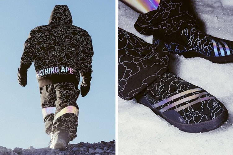 雪山で圧倒的な存在感を放つ adidas Snowboarding by BAPE® コレクション