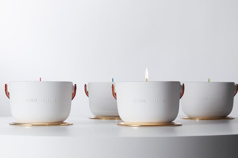 Louis Vuitton Ceramic Candles By Marc Newson leather price fragrances scents master perfumer Jacques Cavallier Belletrud leather studs release date HYPEBEAST