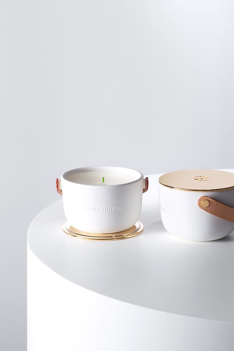 Louis Vuitton Ceramic Candles By Marc Newson leather price fragrances scents master perfumer Jacques Cavallier Belletrud leather studs release date HYPEBEAST
