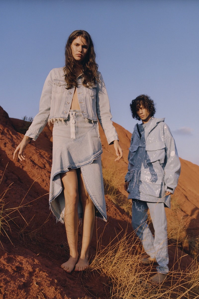 オフホワイト ヴァージルアブロー　リゾートコレクション デニム　キャンペーン　ルックブック off white denim resort spring summer 2019 collection lookbook editorial campaign imagery photograph jeans jacket pants anorak parka　