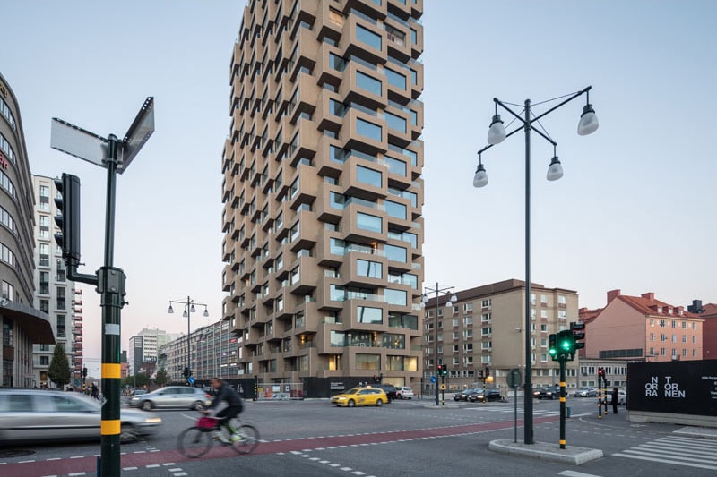 建築　ストックホルム　ビル　OMA Architects Innovationen Tower Opening Info architecture brutalism brutalist Stockholm tower residential homes apartments design 