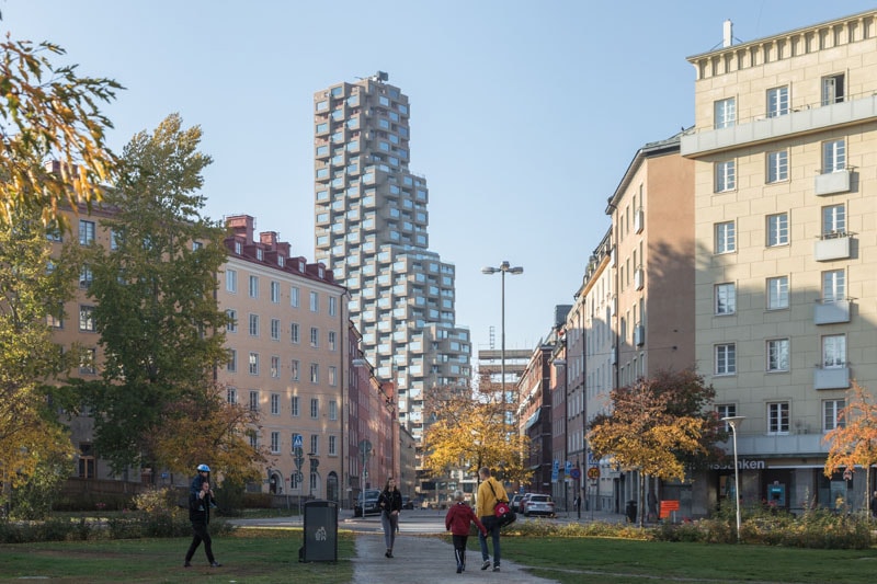 建築　ストックホルム　ビル　OMA Architects Innovationen Tower Opening Info architecture brutalism brutalist Stockholm tower residential homes apartments design 