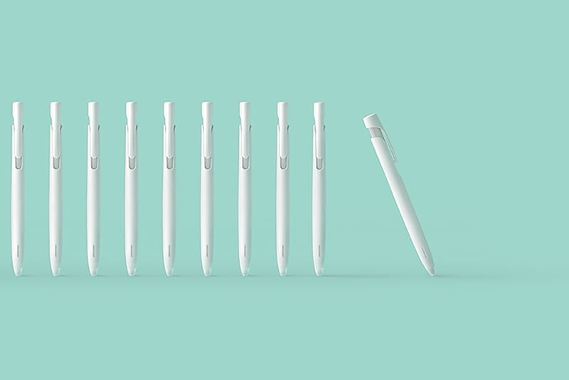 デザインオフィス nendo と 筆記具メーカー ゼブラがタッグを組みブレを抑制したボールペン bLen を発表
