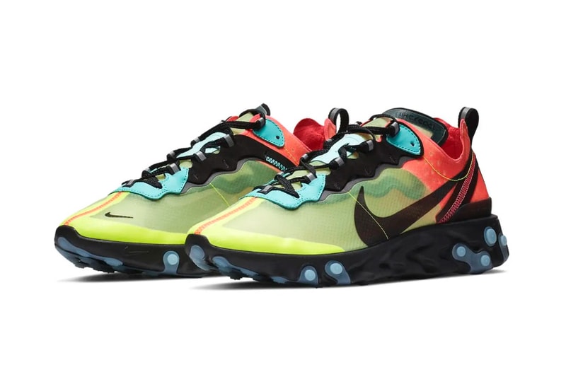 ナイキ　リアクト　スニーカー　Nike React Element 87 "Volt/Racer Pink" Release swoosh 