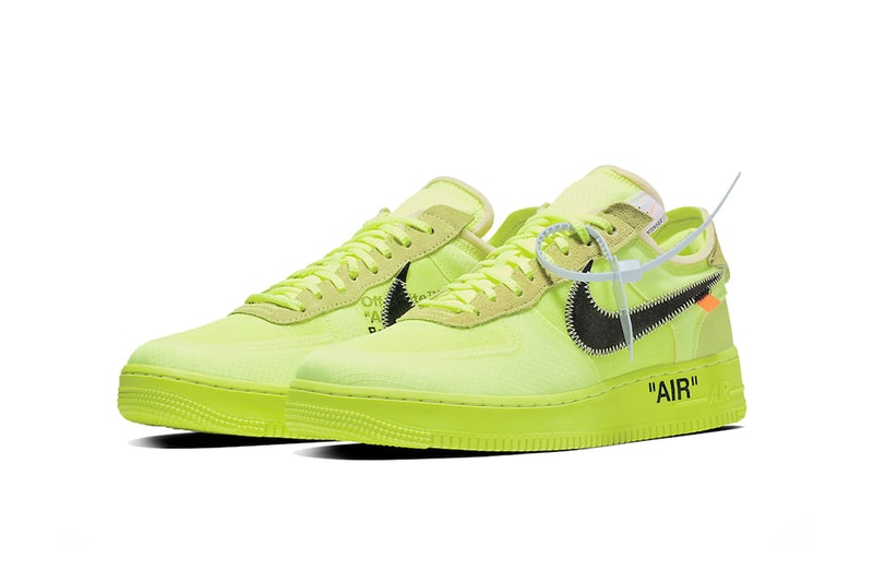 オフホワイト ナイキ エア フォース 1  Off-White™ x Nike より2018年を締めくくる Air Force 1 "Volt" の公式ビジュアルが解禁 ハイプビースト hypebeast