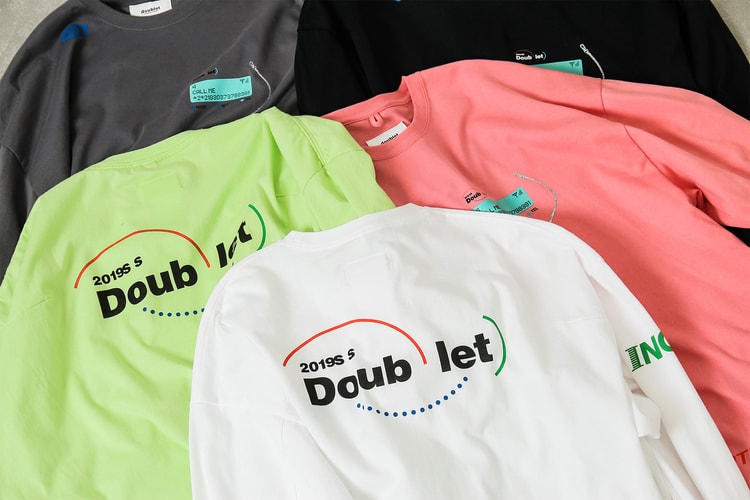 WISM x doublet より某通信企業のパロディロゴを散りばめた新作コラボアイテムが登場