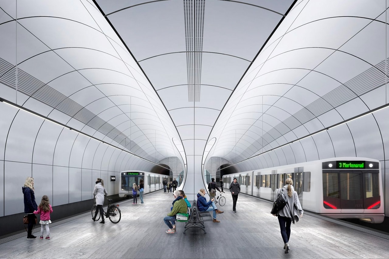 ザハ・ハディッド・アーキテクト　ノルウェー　オスロ　ステーション　アーキテクト　Zaha Hadid Architects Oslo Metro Stations Design a_lab architecture norway Fornebu Senter Fornbuporten stations renderings