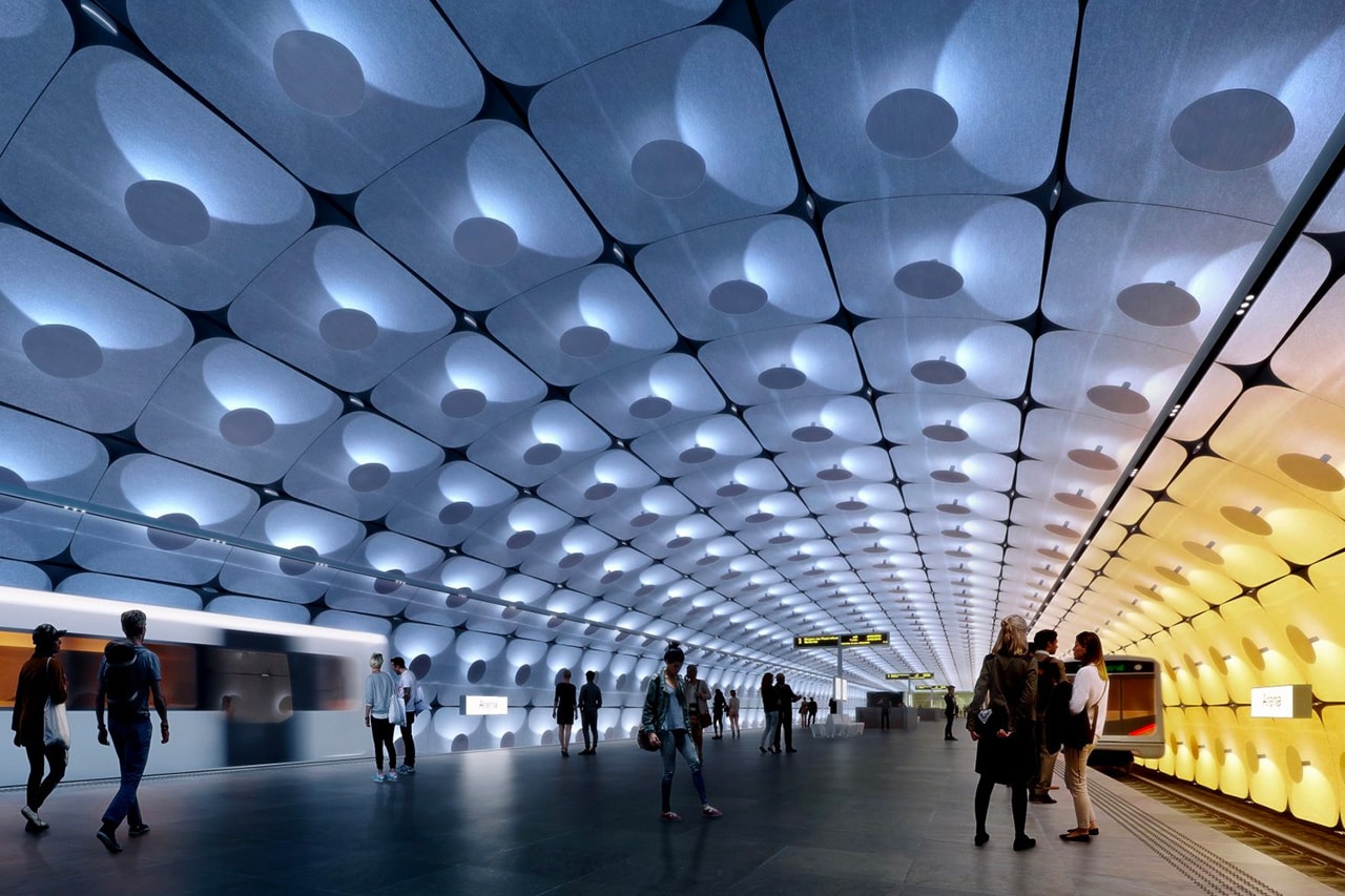 ザハ・ハディッド・アーキテクト　ノルウェー　オスロ　ステーション　アーキテクト　Zaha Hadid Architects Oslo Metro Stations Design a_lab architecture norway Fornebu Senter Fornbuporten stations renderings