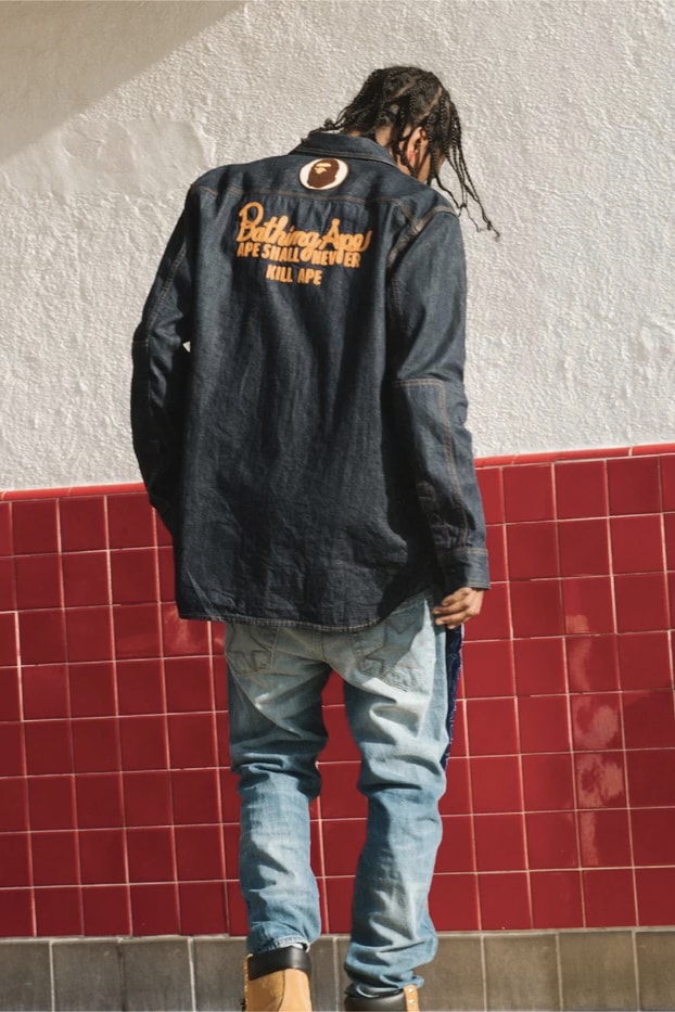 ベイプ エイプ デニム オンライン A Bathing Ape Release Vintage Denim Collection Featuring Shark Motifs and Ape Heads 