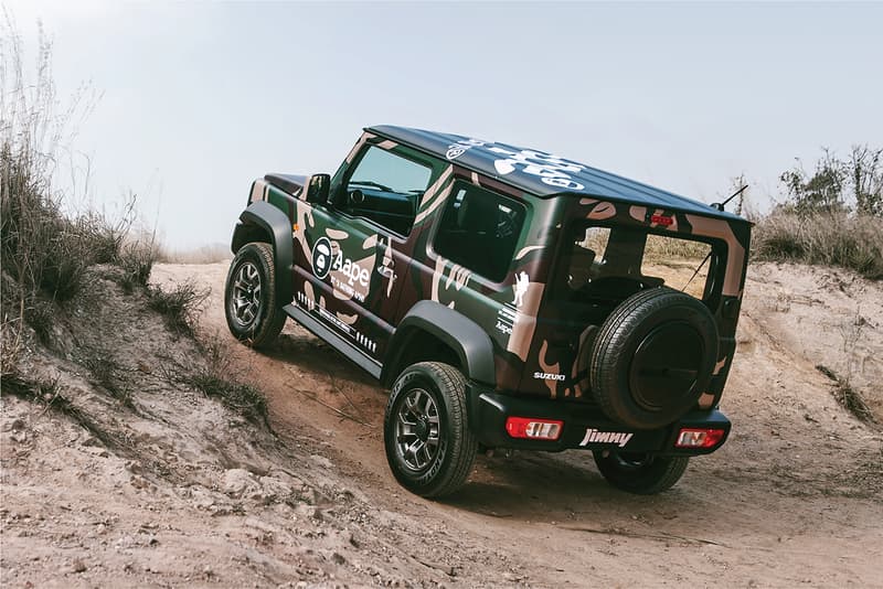 ジムニー スズキ エイプ ベイプ カモ柄 AAPE Island Motors Suzuki Jimny TShirt camouflage wrap collaboration scarf branding logo bape hong kong bathing ape green towel