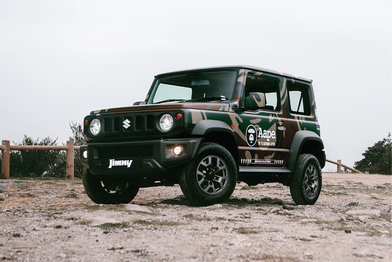 ジムニー スズキ エイプ ベイプ カモ柄 AAPE Island Motors Suzuki Jimny TShirt camouflage wrap collaboration scarf branding logo bape hong kong bathing ape green towel