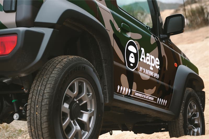 ジムニー スズキ エイプ ベイプ カモ柄 AAPE Island Motors Suzuki Jimny TShirt camouflage wrap collaboration scarf branding logo bape hong kong bathing ape green towel